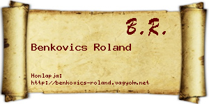 Benkovics Roland névjegykártya