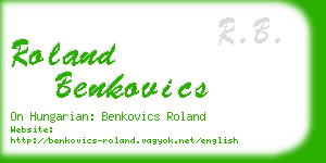 roland benkovics business card